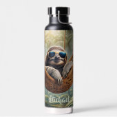 Grappige luiaard met zonnebril in een hangmat waterfles (Links)