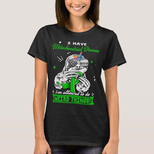 Grappige Luiaard Mitochondriale Ziekte Krijger T-shirt (Voorkant)