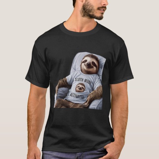 Grappige Luiaard Modus Geactiveerd Ontwerp voor Lu T-shirt (Voorkant)