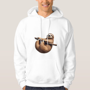 Grappige luiaard op een boom � Maak het gewoon tot Hoodie