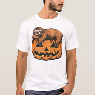 Grappige luiaard op Halloween pompoen essentiële T T-shirt