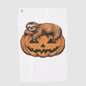 Grappige Luiaard op Halloween Pumpkin Essential T- Golfhanddoek (Voorkant)