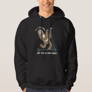 Grappige luiaard op scooter is vandaag uit bed gek hoodie