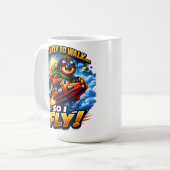 Grappige Luiaard Raket Meme, Te Lui om te Lopen du Koffiemok (Voorkant links)