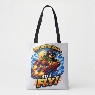 Grappige Luiaard Raket Meme, Te Lui om te Lopen du Tote Bag