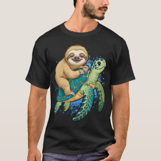 Grappige luiaard rijdend op een t-shirt