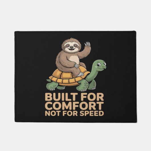 Grappige luiaard rijdt op schildpad deurmat (Voorkant)