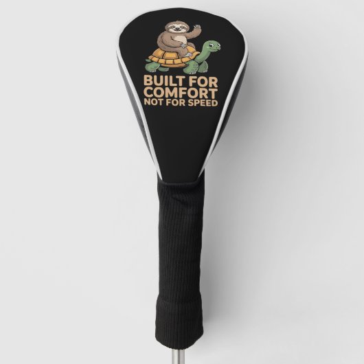 Grappige luiaard rijdt op schildpad golfheadcover (Voorkant)