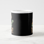 Grappige luiaard rijdt op schildpad grote koffiekop (Voorkant)