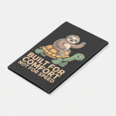 Grappige luiaard rijdt op schildpad post-it® notes (Schuin)