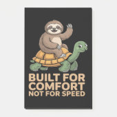 Grappige luiaard rijdt op schildpad post-it® notes (Voorkant)