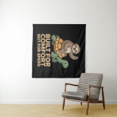 Grappige luiaard rijdt op schildpad wandkleed (In Situ (horizontaal))