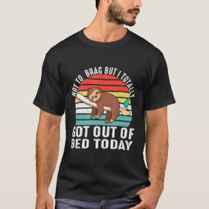 Grappige Luiaard Slaap Muts Pyjama Uit Bed Tee T-shirt