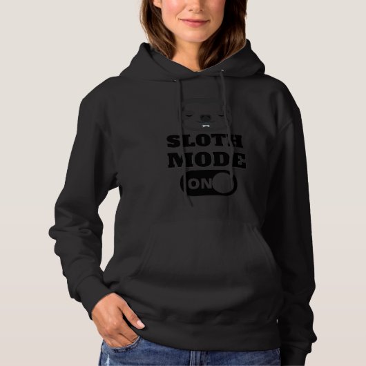 Grappige luiaard slogan luiaard modus op gelukkig  hoodie (Voorkant)