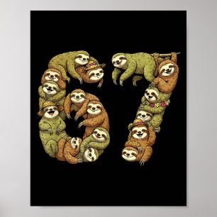 Grappige Luiaard Stam 6 7 Meme Zes Zeven Liefde Poster