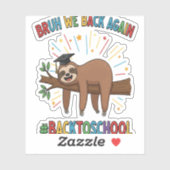 Grappige luiaard terug naar school sticker (Vel)