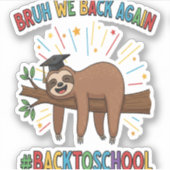 Grappige luiaard terug naar school sticker (Voorkant)
