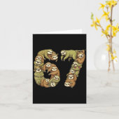 Grappige Luiaard Tribal 6 7 Meme Zes Zeven Liefde Kaart (Gele Bloem)