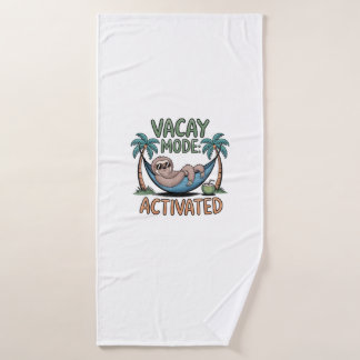 Grappige luiaard Vakantie Modus Geactiveerd Chille Badhanddoek