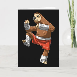 Grappige Luiaard Vechtersbaas - Muay Thai Kickboks Kaart