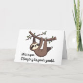 Grappige luiaard verjaardagskaart verjaardagskaart kaart (Achterkant)