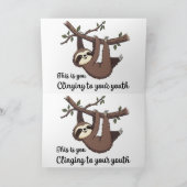 Grappige luiaard verjaardagskaart verjaardagskaart kaart (Binnen)