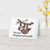 Grappige luiaard verjaardagskaart verjaardagskaart kaart (Gele Bloem)