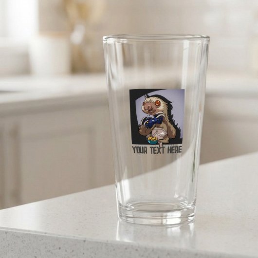 Grappige Luiaard Voeg Je Tekst Toe Computer Games Glas