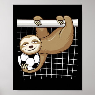 Grappige Luiaard Voetbalfan - Schattige Doelman Ki Poster