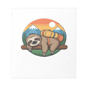 Grappige Luiaard Wandel Klassiek T-Shirt_1 Notitieblok