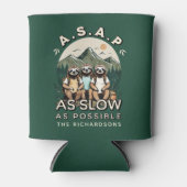 Grappige luiaard Wandelen Familie Reünie Camping T Blikjeskoeler (Voorkant)