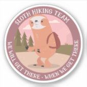 Grappige luiaard wandelen team wandelaar zinnen ui sticker (Voorkant)