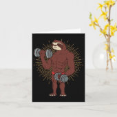 Grappige Luiaard Workout Gewichtheffen Oefening Gy Kaart (Gele Bloem)