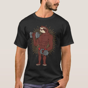 Grappige Luiaard Workout Gewichtheffen Oefening Gy T-shirt