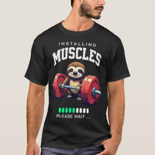 Grappige Luiaard Workout Gym Fitness Gewichtheffen T-shirt