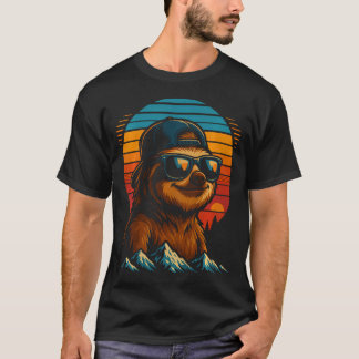 Grappige Luiaard Zonnebril Cool Retro T-shirt