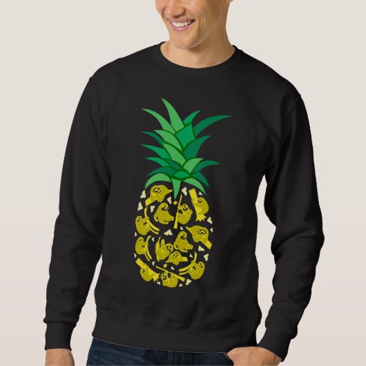 Grappige luiaards bouwen van een ananas fruit trui (Voorkant)