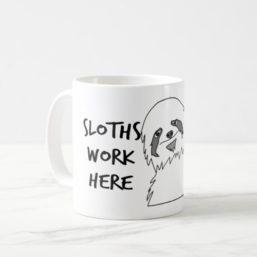 Grappige Luiaards Werken Hier Koffiemok (Voorkant links)