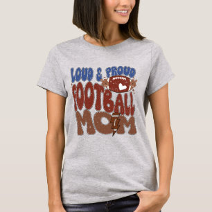 Grappige luide trotse footballs sport mama t-shirt