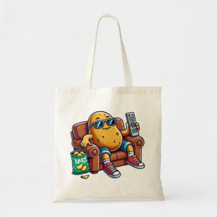 Grappige luie aardappel tote bag