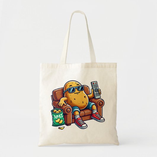 Grappige luie aardappel tote bag (Voorkant)