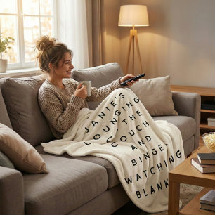 Grappige Luie Binge Kijken Quote Gepersonaliseerde Fleece Deken