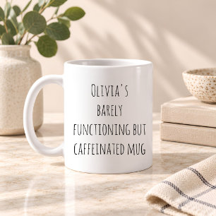 Grappige Luie Cafeïne Citaat Gepersonaliseerde Naa Koffiemok