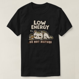 Grappige Luie Energiearme Kat Slaperige Vermoeide T-shirt