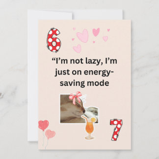 Grappige Luie Kat Energiebesparende Modus Humor Ka Feestdagenkaart