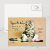 Grappige Luie Kat Gelukkige Verjaardag Briefkaart (Voorkant / Achterkant)