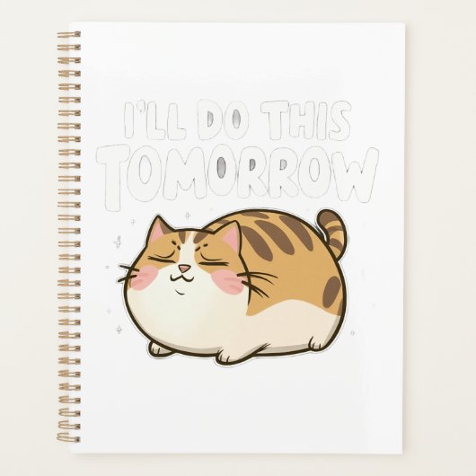 Grappige luie kat - ik doe dit morgen planner (Voorkant)