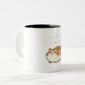 Grappige luie kat - 'Ik doe dit morgen' Tweekleurige Koffiemok (Voorkant links)