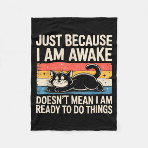 Grappige Luie Kat Meme Rare Dingen Liefhebber Mann Fleece Deken