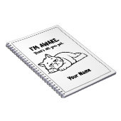 Grappige Luie Kat Notitieboek | Aangepast Ik Ben W (Rechterzijde)